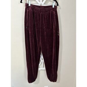 VIntage Sean John mens MEDIUM Burgundy Velvet Track Pants Jogger *151